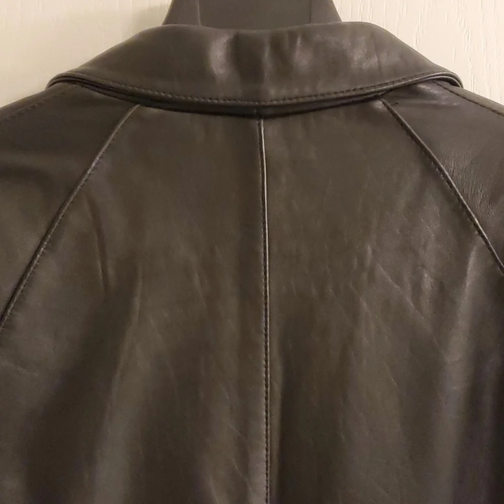 The Limited Vintage Genuine Black Leather Full Length Trenchcoat S